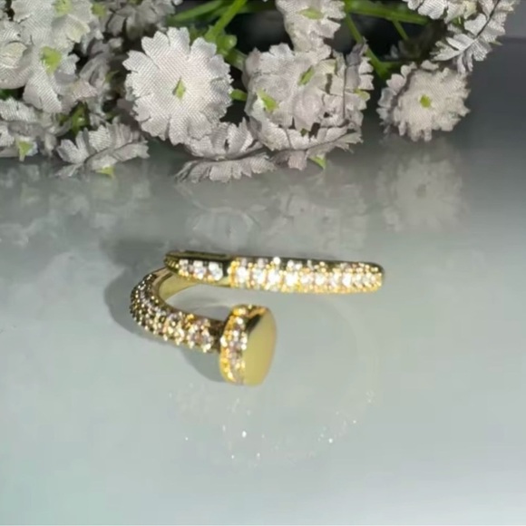 Juste Un Clou Nail Gold Zirconia Ring - Picture 6 of 12